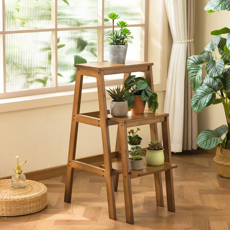 eb-Household foldable ladder stool telescopic wooden mini 3-step ladder multi-functional steady стул