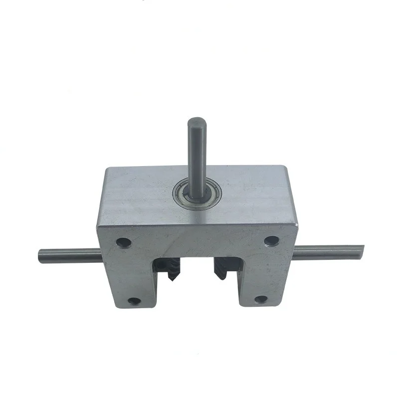 Differential Gearbox Small Angle Device 90° 1:1 Helical Bevel Gear Shaft 6-Axis 8-Axis 10mm Dual Output Shaft Converter