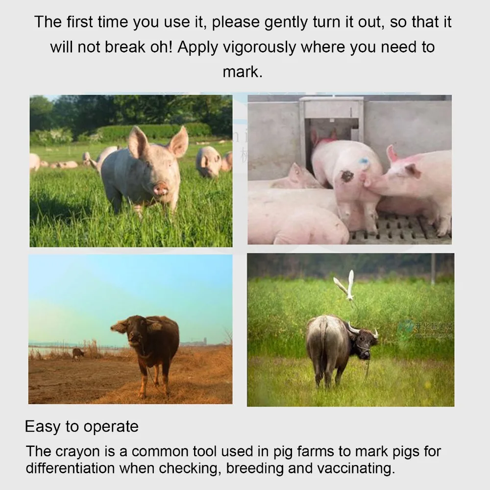 24Pcs Durable Livestock Marker Wax Clear Farming Marking Accessories Green Safe And No Harm Livestock Marking Crayon Sheep