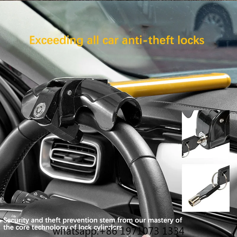 Car Steering Wheel Lock Fit Maximum Security Steering Anti-Theft T-Bar Steering Wheel Immobiliser