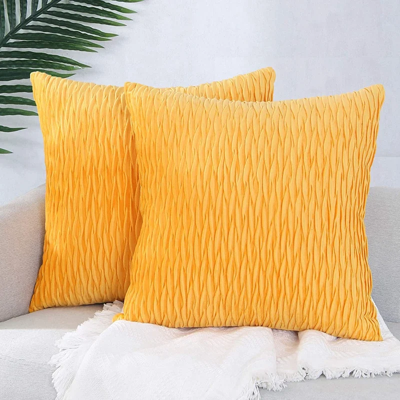 Decorativas Capas de travesseiro para Sala Sofá, Onda plissada, Padrão Listrado, Monocromático, Macio, Decorativo