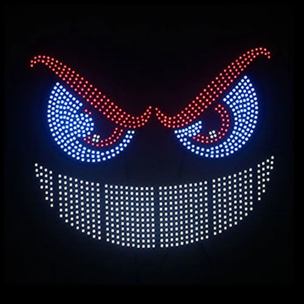 

Креативный RGB динамический грузовик Devil Eyes Light Светодиодный дисплей USB 5V Demon Eye Light Многорежимный светодиодный дисплей на лобовое стекло Декор автомобиля