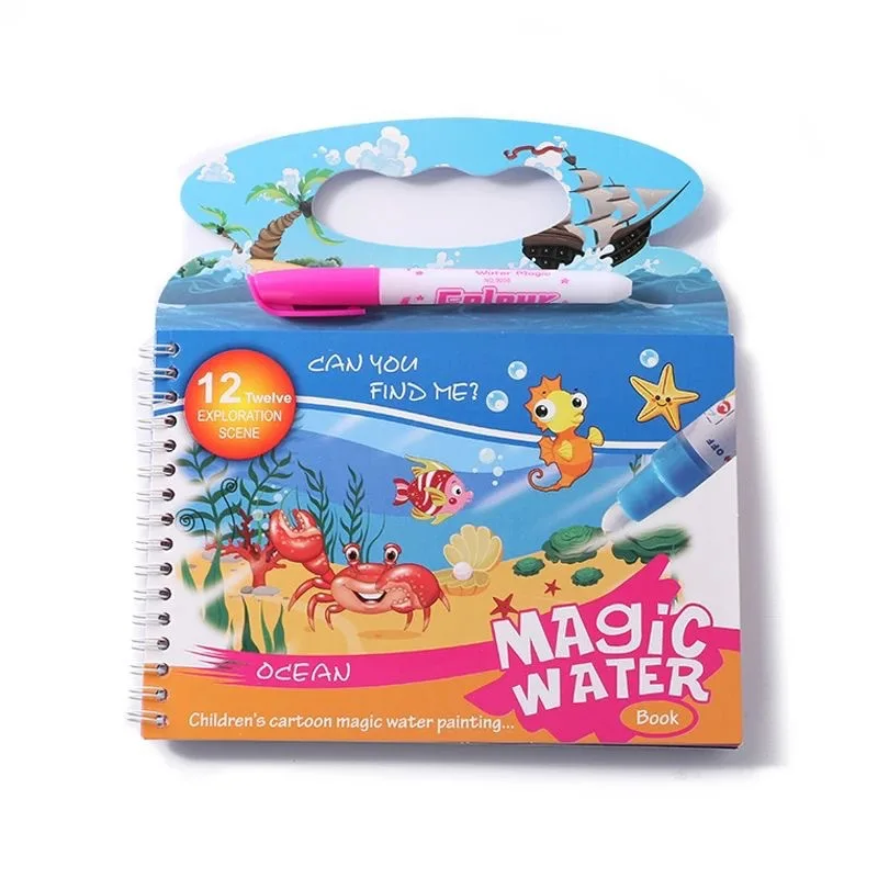 Magisches Wassermalbuch für Kinder, wiederholt Graffiti-Buch, Malen, Baby-Puzzle-Spielzeug