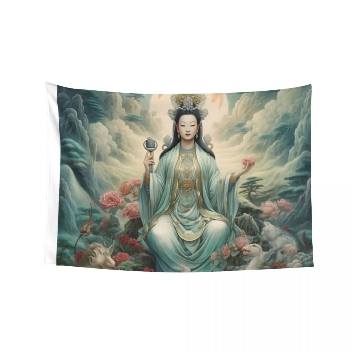 

Quan Yin Tapestry Decoration Wall Wall Hangings Decoration Aesthetics For Room Art Mural Tapestry