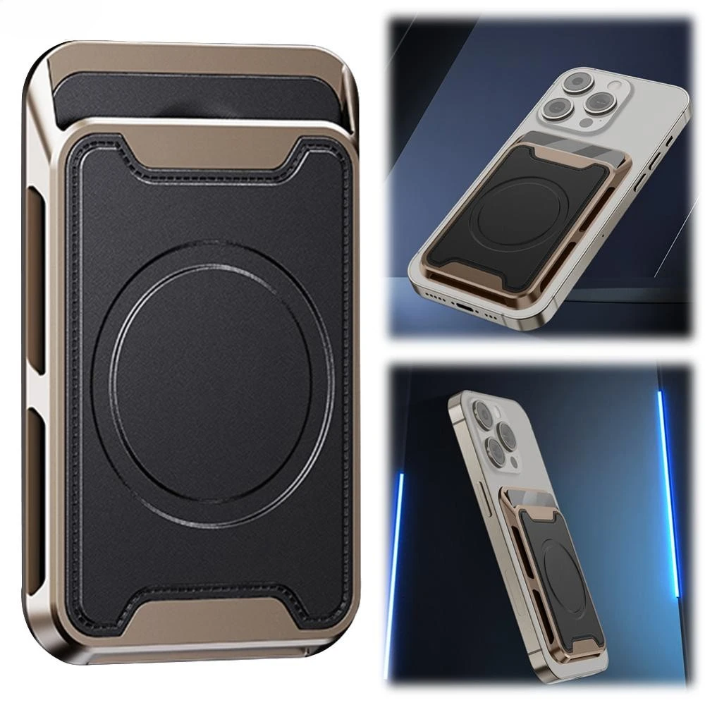 Magnetic Wallet Card Holder for MagSafe for iPhone 16/15/14/13/12 Series Vegan Leather Magnetic Phone Wallet 2 Card Slots