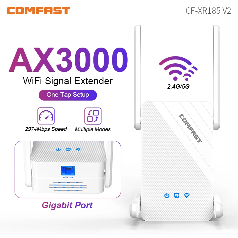 COMFAST AX3000 WiFi 6 Repeater 2.4G&5GHz Dual Band Wireless Extender Wi-Fi Repetidor Signal Booster Amplifier Long Range Network