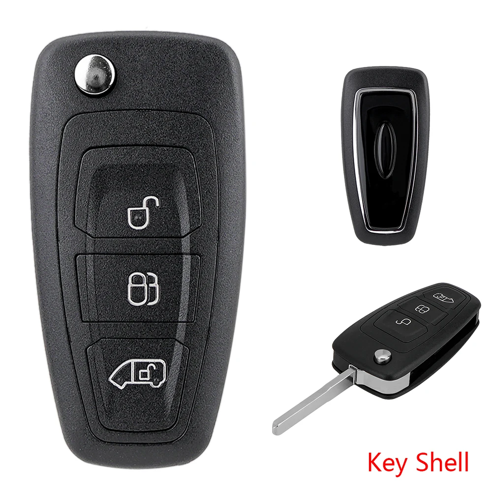 Flip Car Key Remote Fob Case 3 Button Replacement Shell For Ford Transit Custom Connect MK8 Van 2013-2020