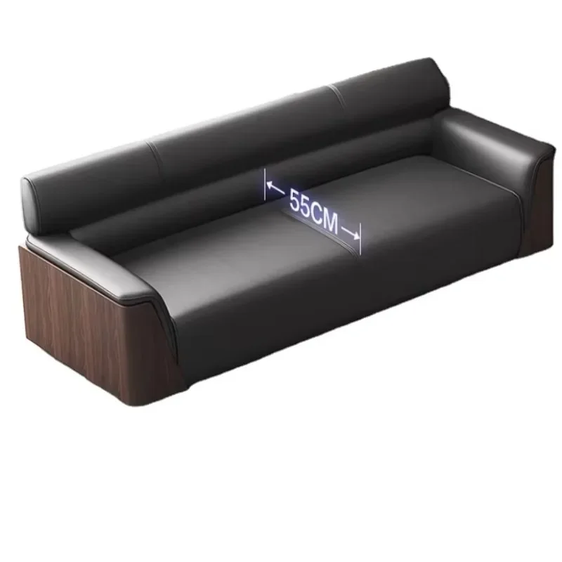 Modern Nordic Hotel Reception Restaurant Waiting Chair Black Leather Office Waiting Sofa