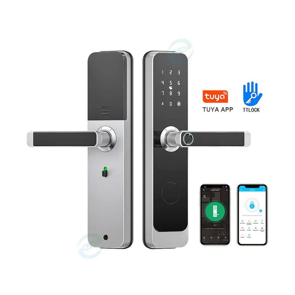 7255 Euro Hotel Smart Door Lock Keyless Wifi/BLE/RFID Card Operated Aluminum Euro Mortise Digital Code Fingerprint Recognition