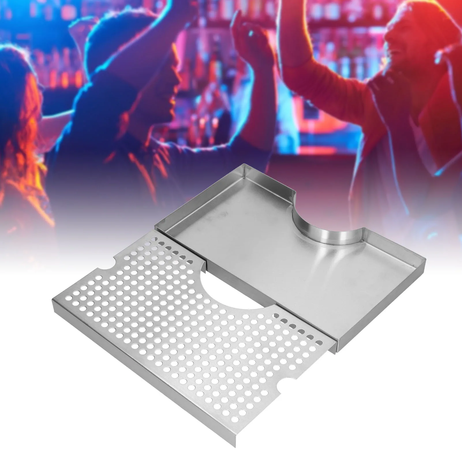 Stainless Steel Drip Tray Metal Beer Tower Drip Tray Easily Clean Sturdy Non Rusting for Hotel for Bar for Restaurant