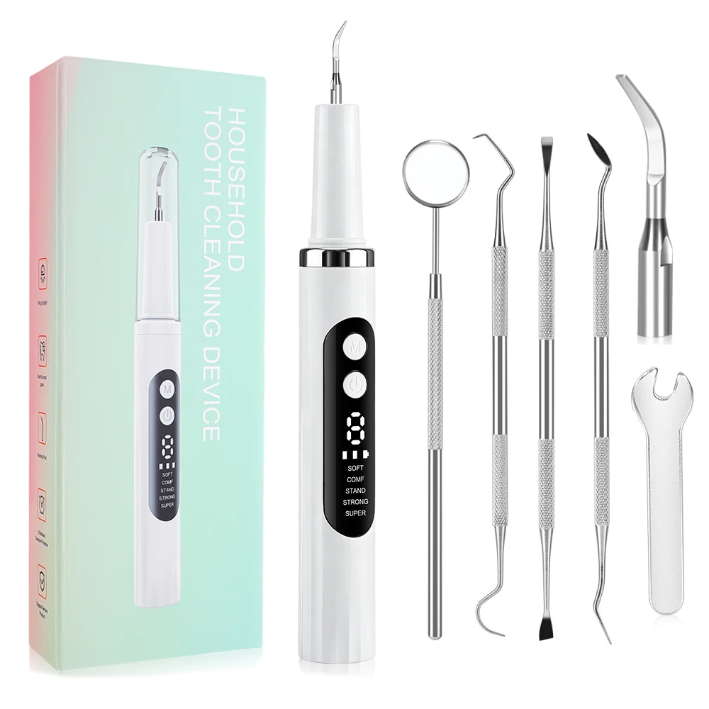 

5 Modes Ultrasonic Dental Scaler Teeth Tartar Remover with LED Light Electric Tooth Cleaning Tool Stone Calculus Plaque Removal