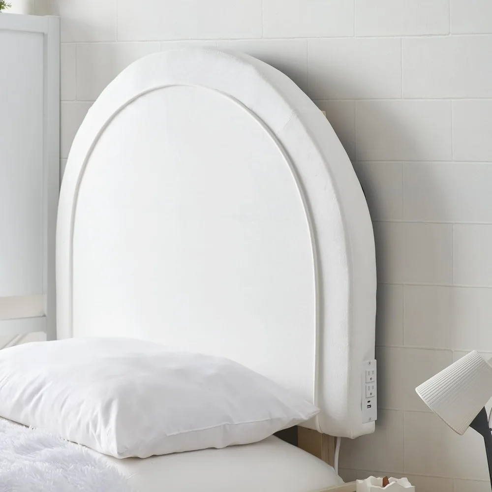

Tavira Allure® College Dorm Outlet Headboard with Legs - Velvet Oval - White