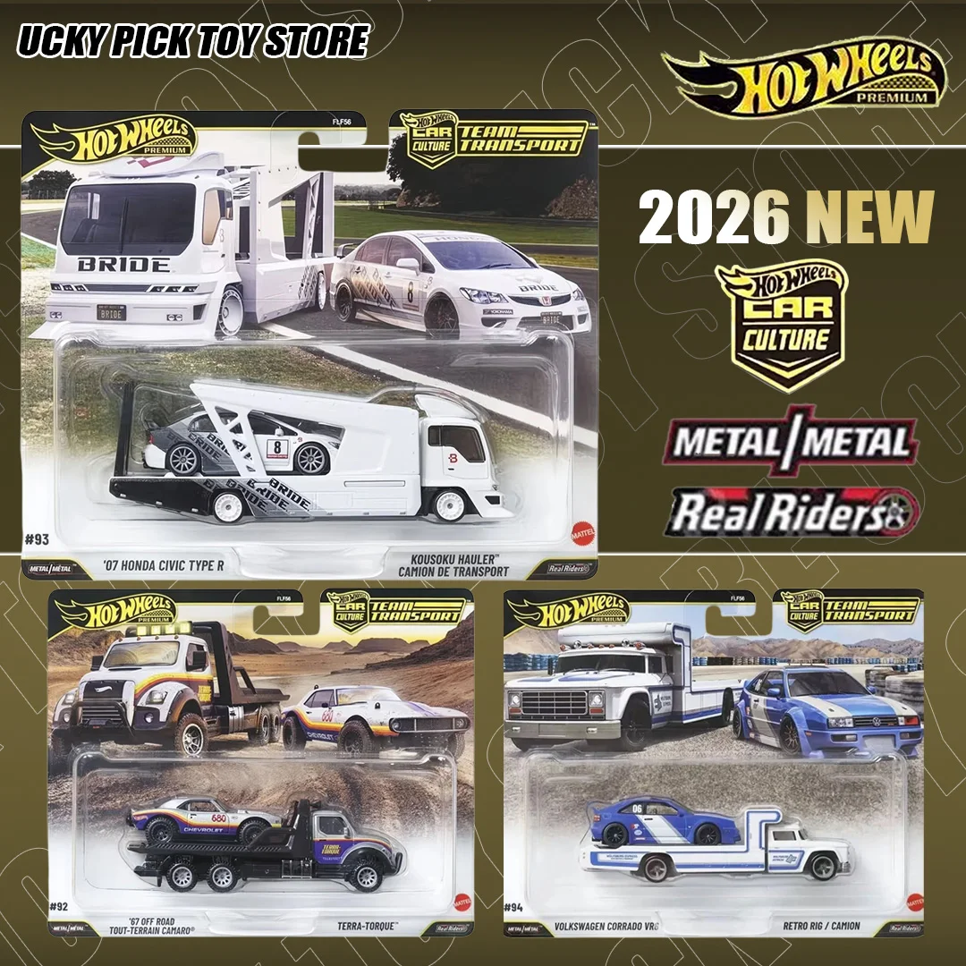 

Hot Wheels Premiums Car Cultures FLF56 Honda Civic Volkswangen Corrado Camaro Team Transport Die-Cast Car Model Collection