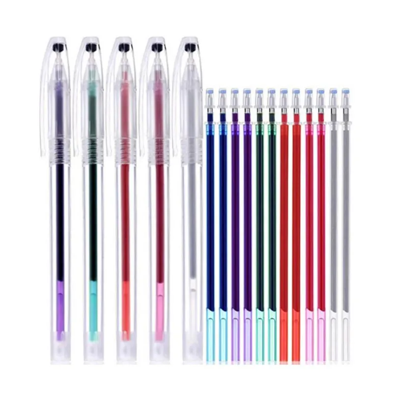 10PCS Solubile in Acqua Dispara Penna Punto Marker Disegna Griglia su Tessuto Ricamo Marcatura Cancellabile Temporanea Ricariche Strumento di Cucito