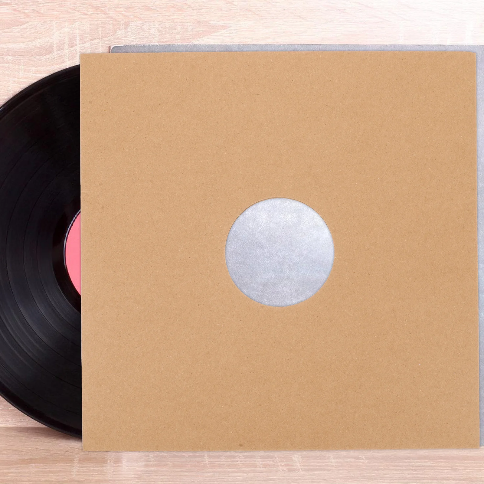 

4pcs Vinyl Record Sleeves Kraft Paper Sturdy Protection For 12 Inch Records Long-Term Storage Dust Waterproof Album Preservation