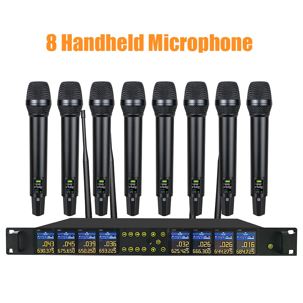 Leicozic 8-kanaals True Diveristy Professionele draadloze microfoon Type-C Opladen Goed geluid Laag geluidsniveau voor podiumoptredens