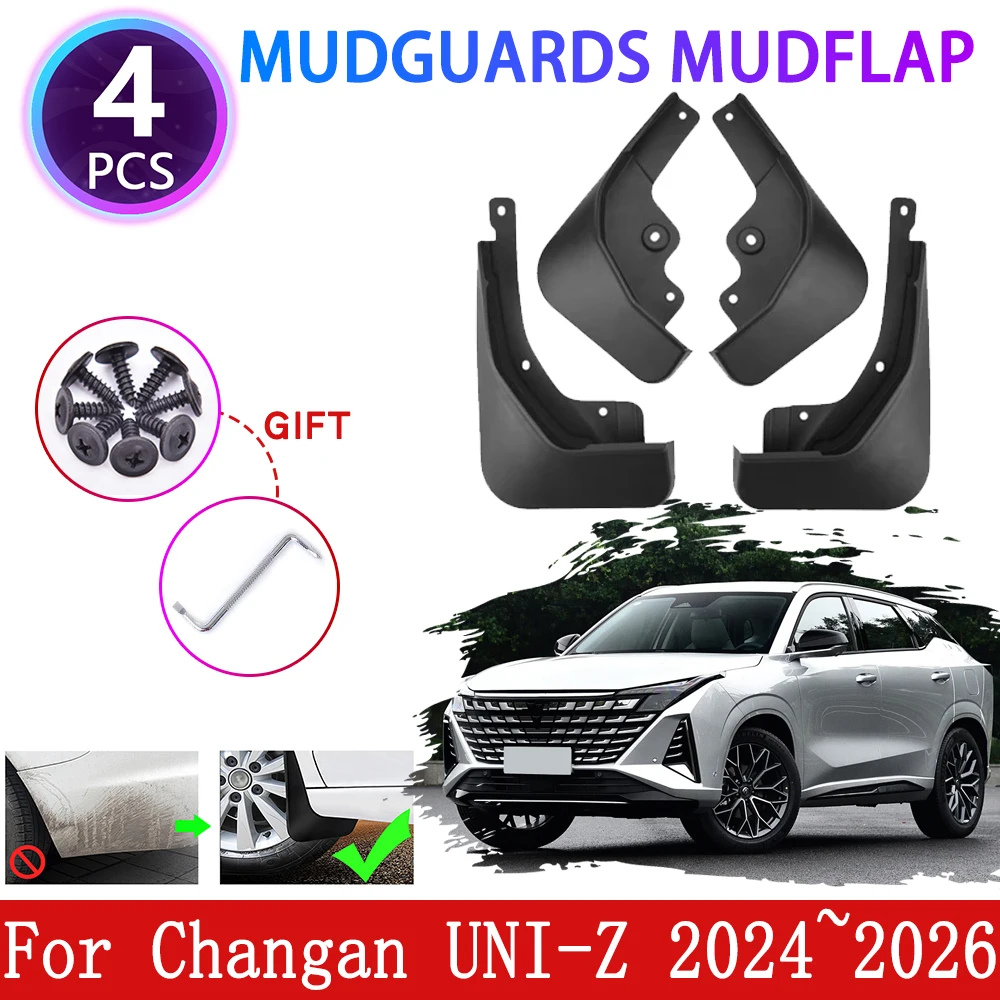 

4x Car Mudguards for Changan UNI-Z 2024 2025 2026 Volga K40 Auto Mudflaps Fender Mud Flap Splash Flares Guards Cover Accessories