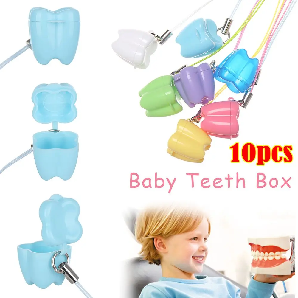 

10PCS Denture Accessories Gift Plastic Multicolor Baby Teeth Box Dental Clinic False Tooth Case