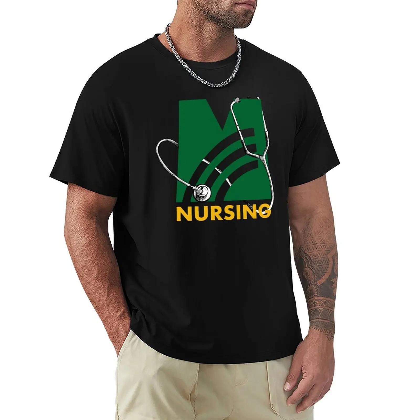 Nursing MCCC Stethoscope T-Shirt Light Athletic Short Sleeve Tee Shirt