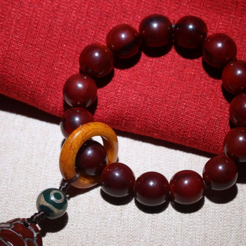 Buddhist Bead Yak Bracelet Horn Wealth Pendant Running Ring Hanging Ornament