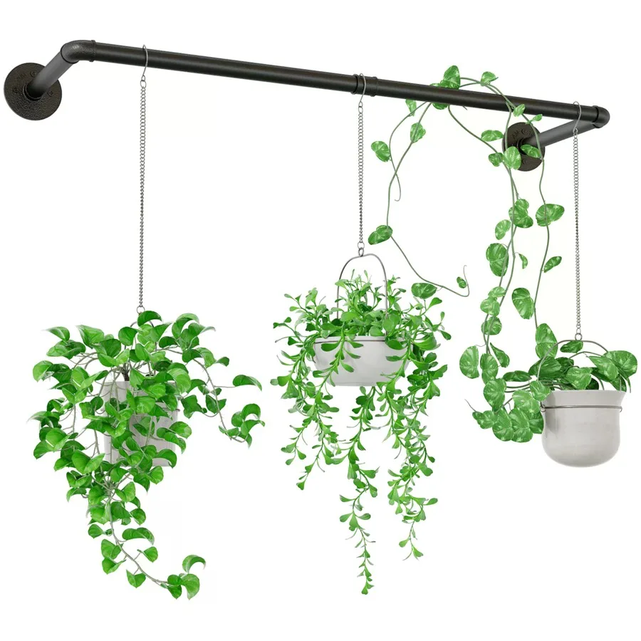 Hanging Plant Rod 36.2in Window Plant Shelves Hanging Planters For Indoor Plants Plant Hanger Indoor Metal Rod Pot/Chain/Plant Not Included