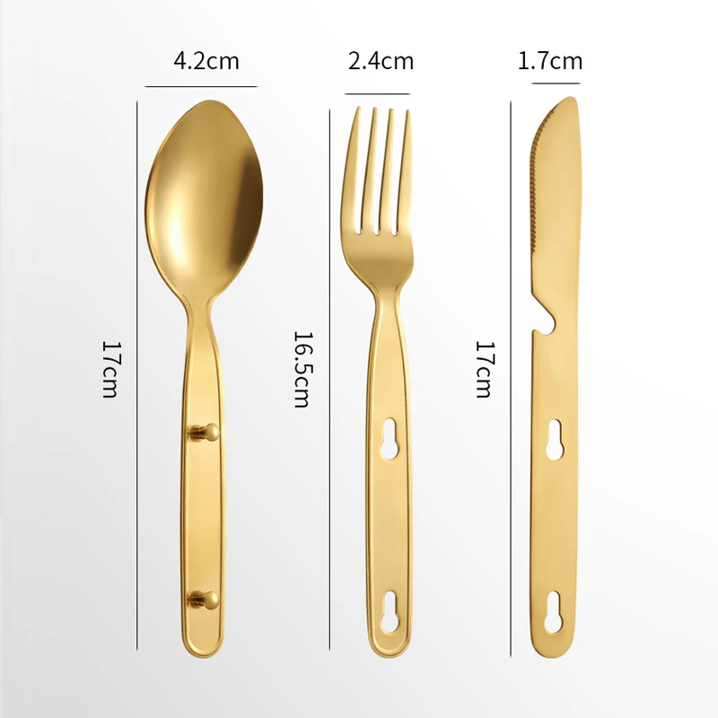 3PCS cutlery set, foldable portable outdoor knife, fork, spoon three piece set