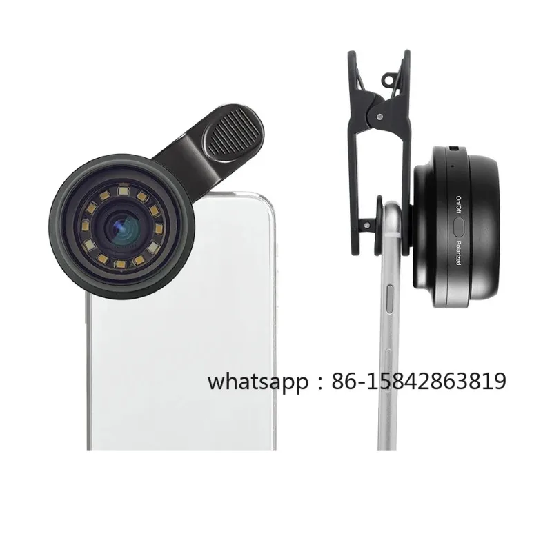 

Polarized Optical 10X Skin Magnifier Smartphone Dermatoscope DE-400 pocket round dermoscopy for home use
