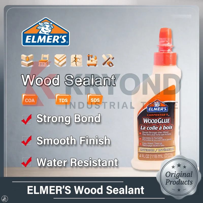 ELMERS Carpenters Max Waterproof Wood Bonding Agent for Furniture Assembly Carpentry Repair High Strength Indoor Outdoor Use