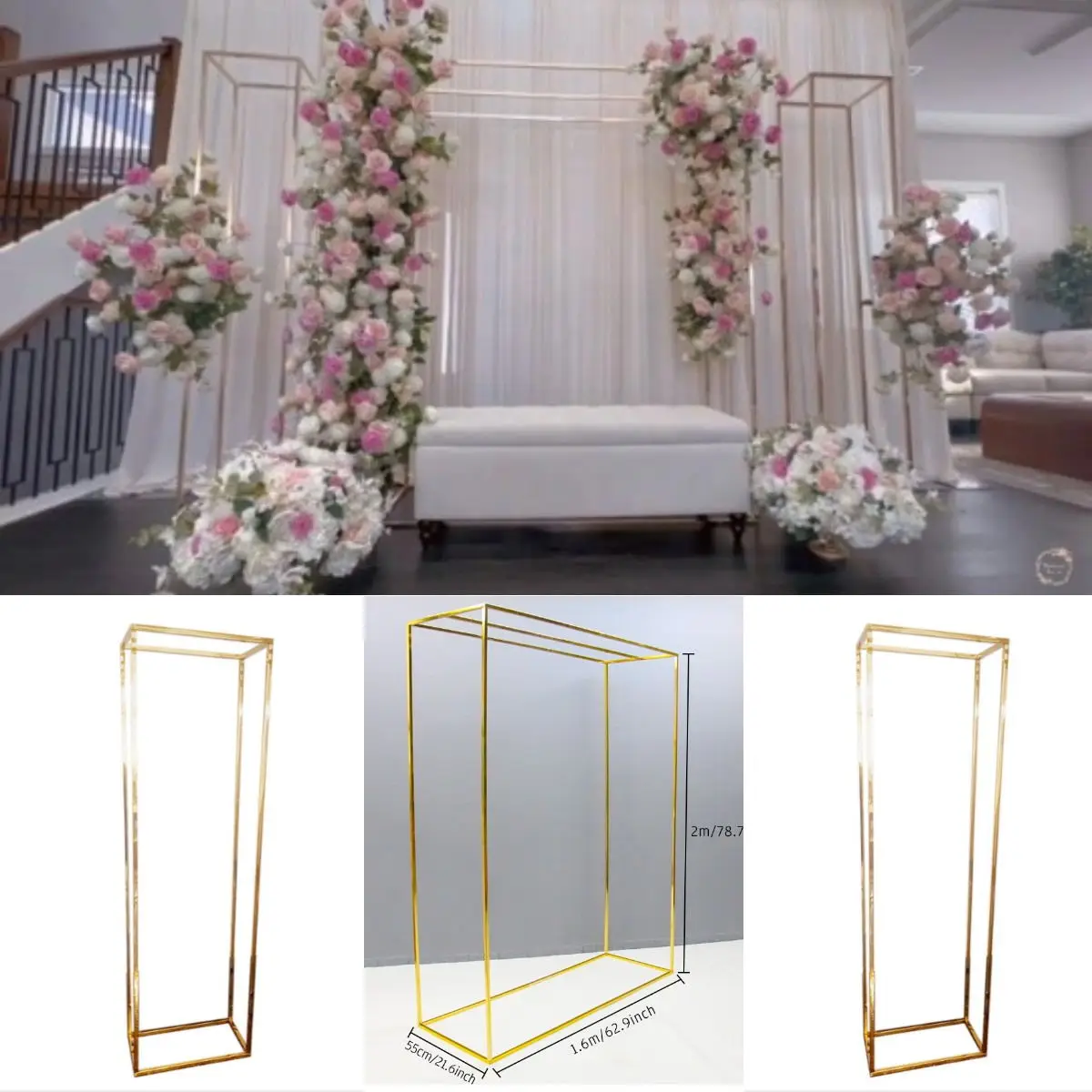 Luxury European Sofa Furniture Background Arch Decoration Backdrop Stage Event Party Wedding Welcome Frame Flower Balloon Stand