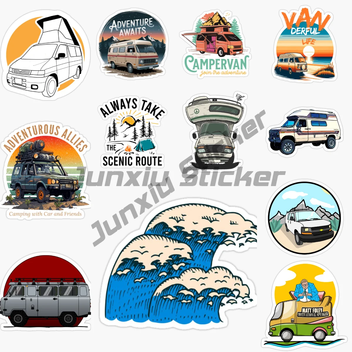 

Van Life CAMP MORE Camper Van Car Stickers Fashion Diy Hip Hop Waterproof VAN RV Graffiti Sticker Vinyl Self-adhesive Stickers