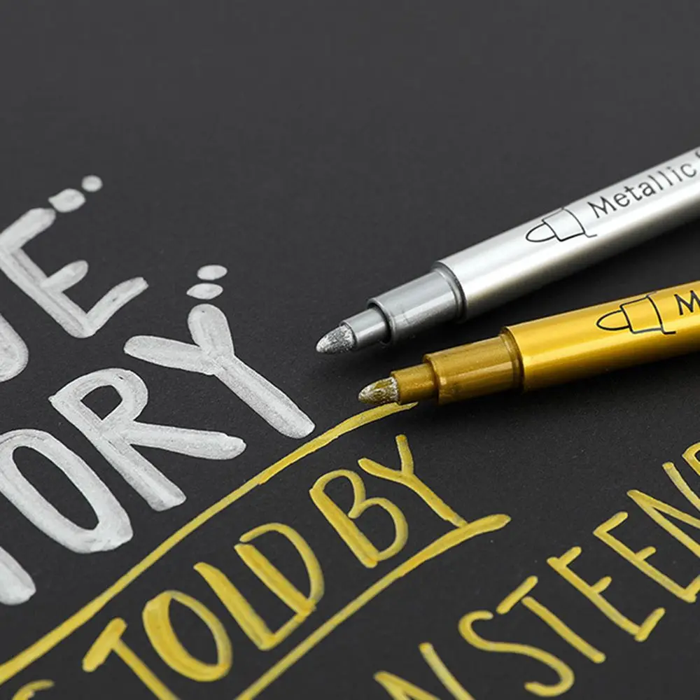 

Металлическая ручка-маркер для творчества с золотой жидкостью, водостойкая, устойчивая к выцветанию, для DIY-альбомов и рукоделия