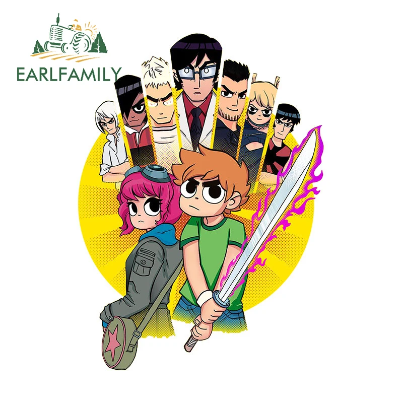 

EARLFAMILY 13cm x 9.5cm for Scott Pilgrim Fight Anime Car Sticker Occlusion Scratch Caravan Decal Air Conditioner RV Accessories