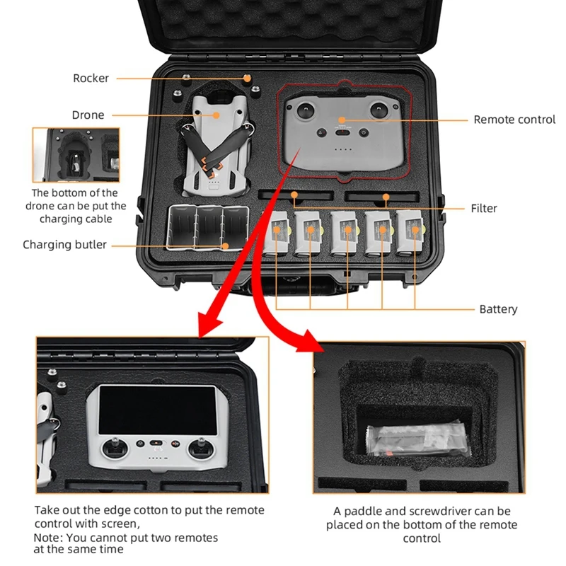 Hard Case For DJI Mini 3 Pro Drone Hard Cases Anti-Collision Explosion Proof Waterproof Storage Box Handbag