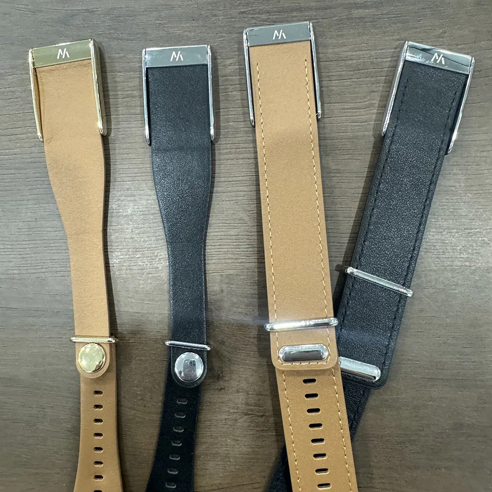 Luxury Leather Texture Strap With Metal Decor Cover Pin Buckle Replacement Band For Whoop 5.0 / 5.0 MG Comfort Fitness Tracker W