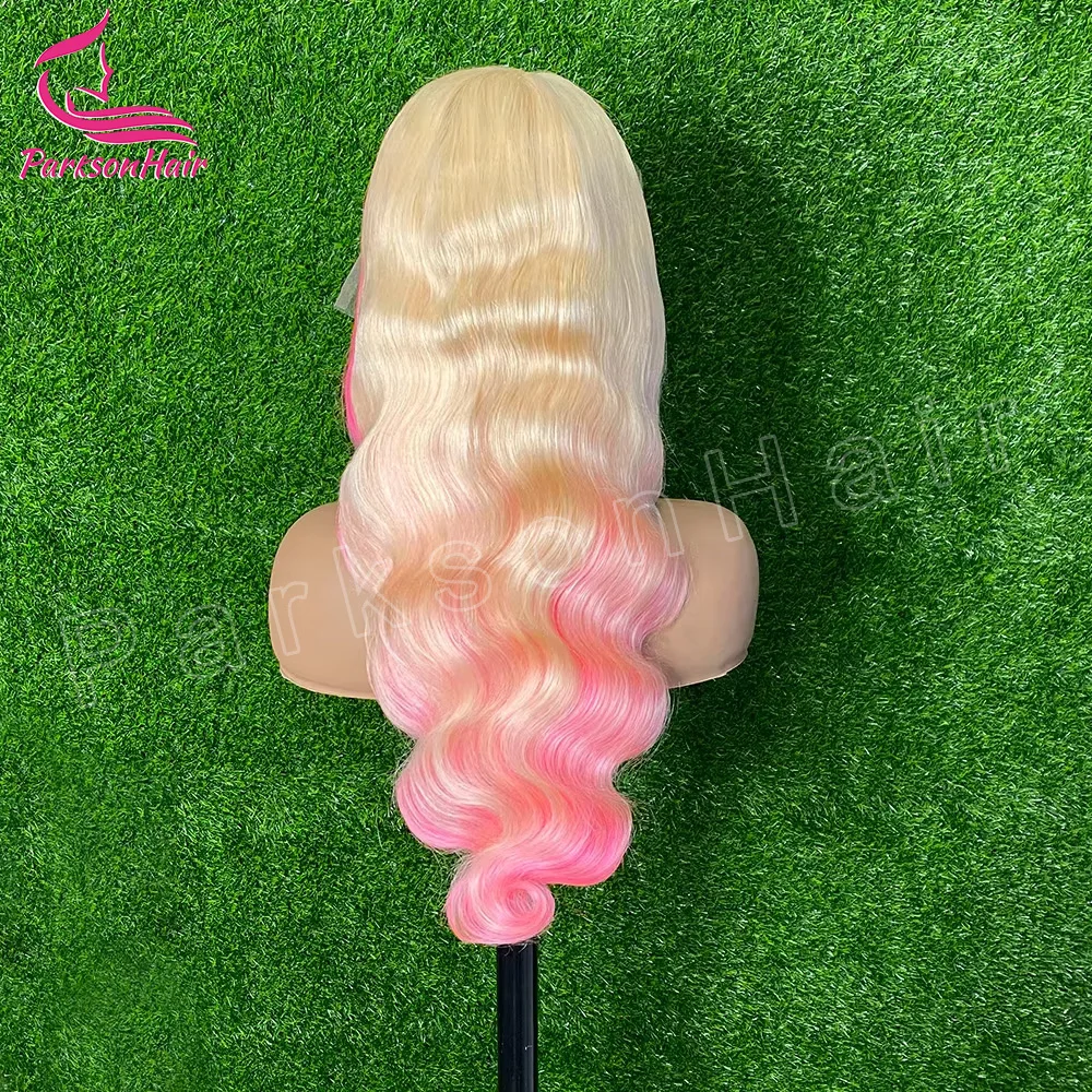 13X6 Transparent Lace Frontal Wigs Dark Pink Body Wave 13X4 HD Lace Front Wig 250 Density 613 Colored Human Hair Wigs For Women