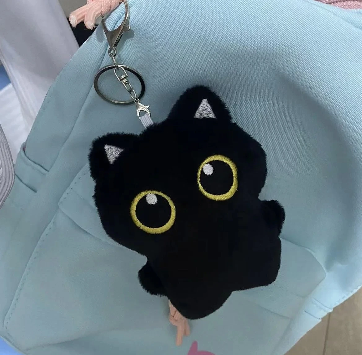 かわいい漫画の黒猫キーホルダー インス 韓国スタイルの荷物ペンダント 男の子と女の子への誕生日プレゼント