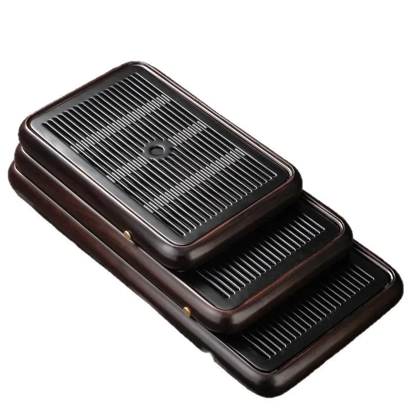 

High-grade light luxury bakelite solid wood tea tray, household tea set tea table