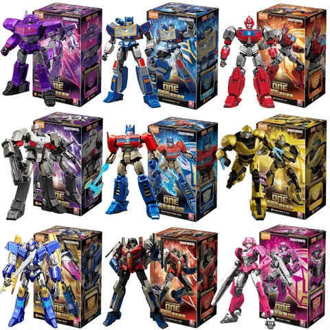 2024 Anime Films Transformers Een LED Optimus Prime Bumblebee Starscream Soundwave Shockwave Cartoon Anime Robot Gemonteerd Speelgoed