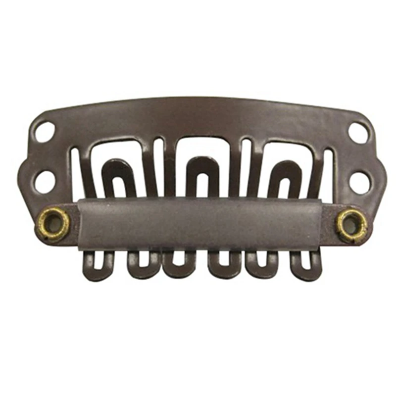 

20Pcs Brown Snap Clips U-Shape Metal Clips For Hair Extensions DIY