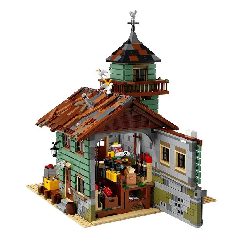 2049PCS Fisherman Old Fishing House Store Model Building Blocks Bricks Compatible 21310 16050 Kids Birthday Christmas Toys Gifts