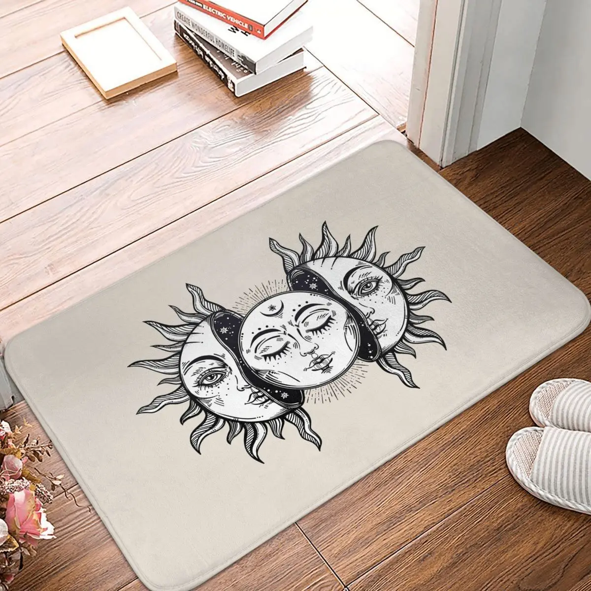 Vintage Solar Eclipse Sun And Moon Doormat Rug carpet Mat Footpad Bath mat Non-slip toilet Balcony Parlor durable Washable