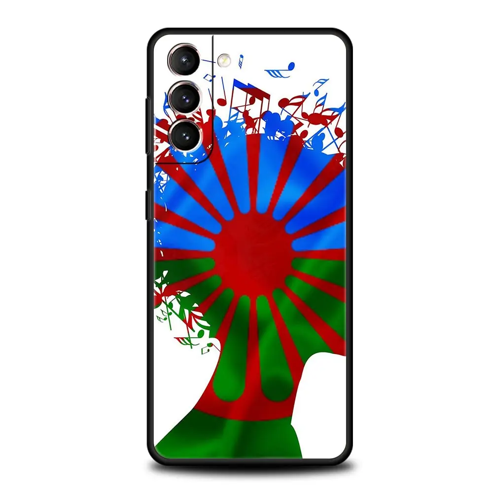 Gypsy Romani Roma Flag Quality Phone Case For Samsung Galaxy S23 S24 S22 S20 FE S10 Plus S21 Ultra 5G S10E S9 S8 Cover