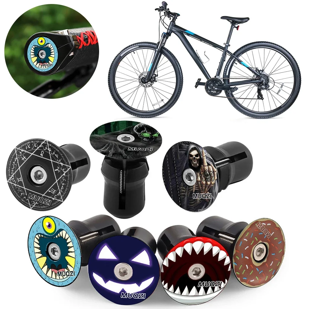 2Pcs Bicycle Grip Handle Bar End Cap Cycling Handlebar Cap Aluminium Alloy Mountain Road Bike Handlebar Grips Plugs Cap Cover