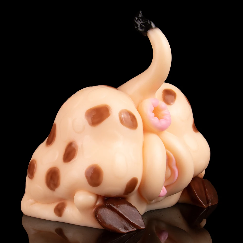 GEEBA Creative Giraffe Male Masturbator Dual Channel Soft Silicone Adult Onahole Vagina Anus Pocket Pussy Stroker SexToy for Men - view 3
