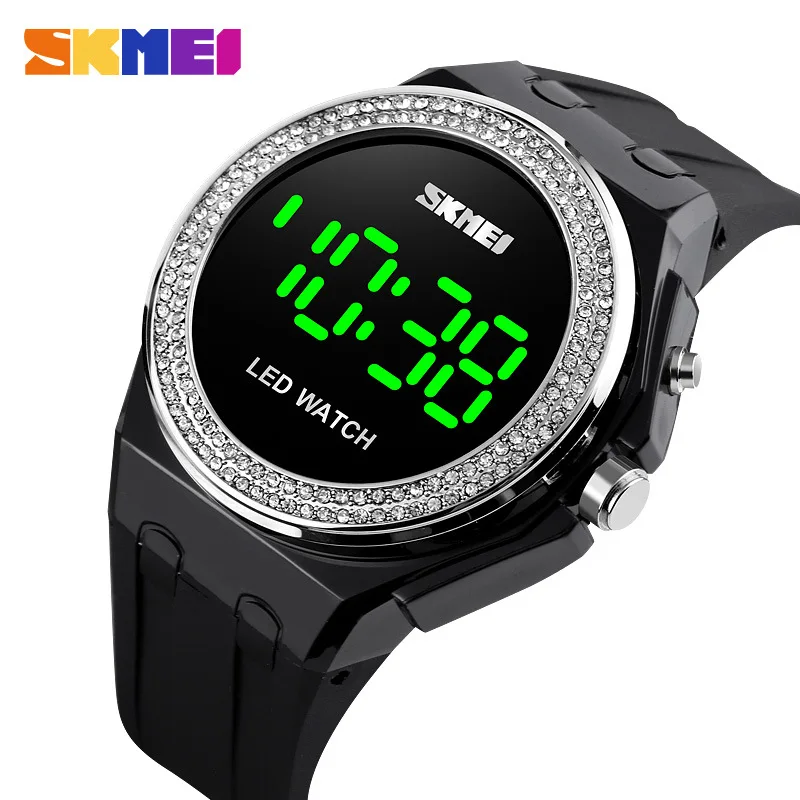 Fashion New LED Creative Skmei Watch Transparent Large Dial Female Student Outdoor Sports Waterproof Electronic Watch