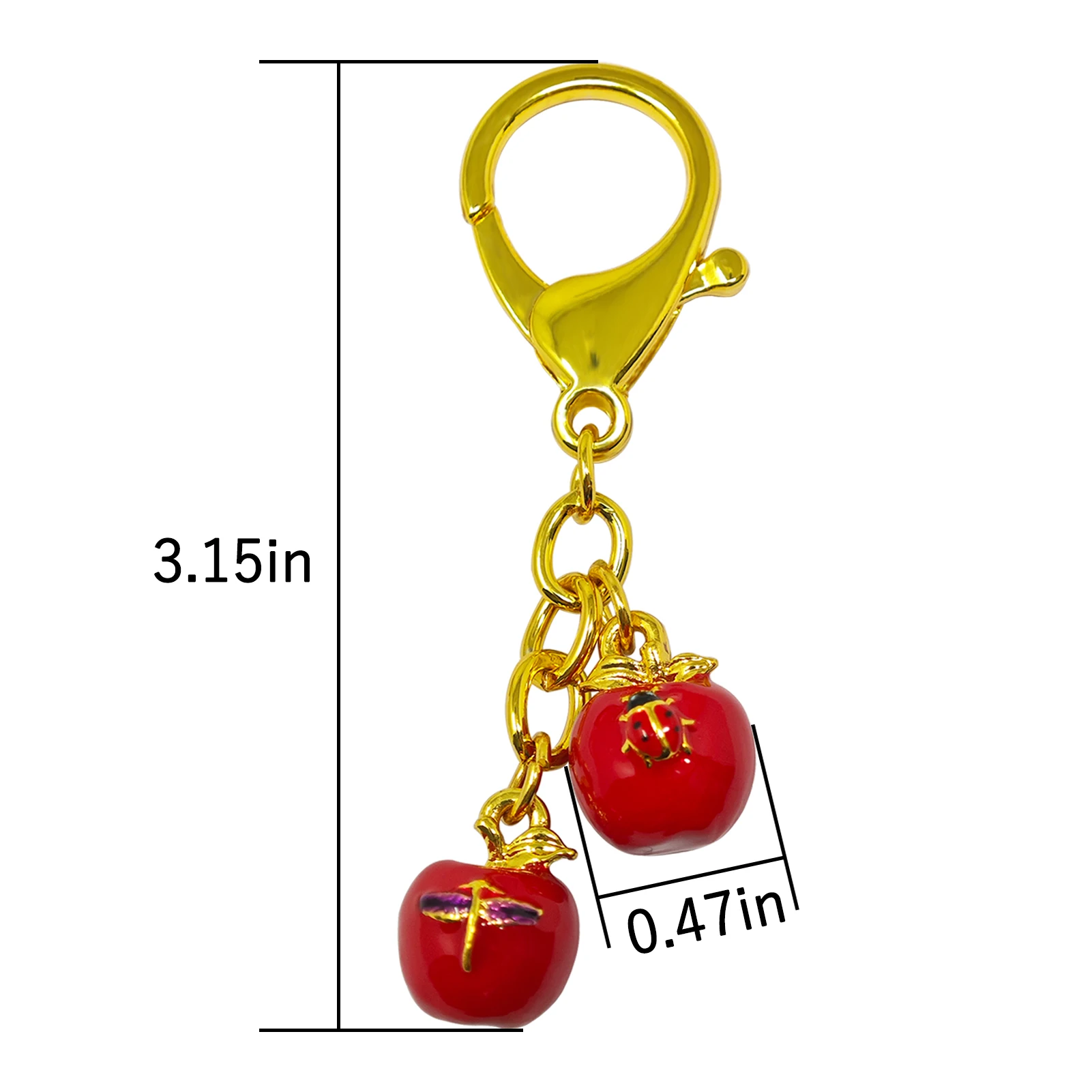 Feng Shui Harmony Apples Keychain Pace Luck Amulet Key chain