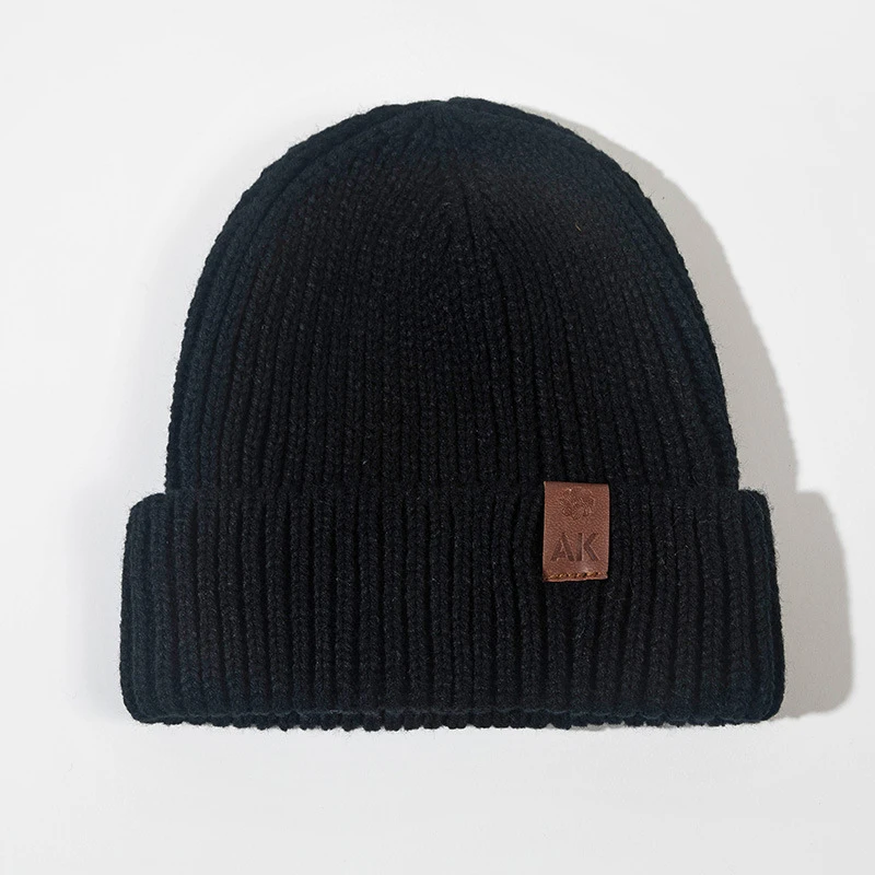 Unisex Autumn Winter Knitted Hat Solid Color Fashionable Woolen Cap Casual Versatile Outdoor Cold Protection Warm Head Cover Ove