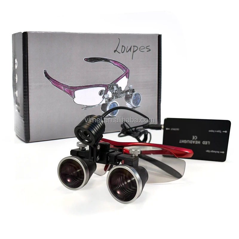 Dental Binocular Magnifier 2.5X 3.5X Medical Loupes Wireless Surgical Headlight for Dental Operation by Factory Supplier