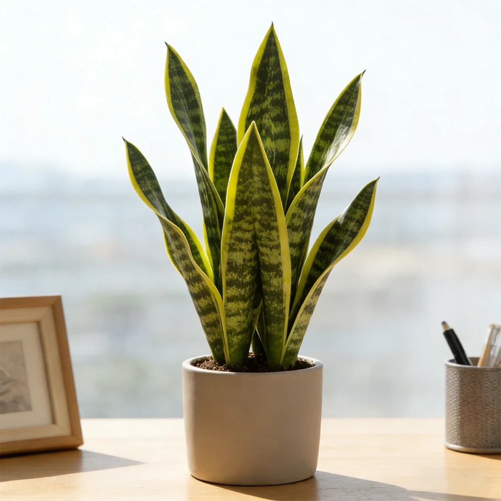 32/37cm Künstliche Schlangenpflanzen, künstliche Tiger-Piran-Sukkulenten, Kunststoff-Sansevieria für Zuhause, Balkon, Büro, Geschenk, Dekoration – Detail 1
