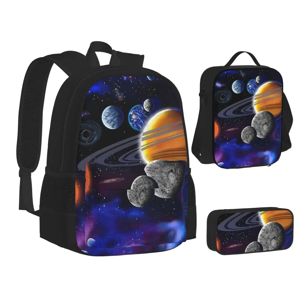 

Solar System Space Planets Universe Backpacks Bookbag Students School Bags Kids Rucksack Lunch Bag Pen Bag Three-Piece Set